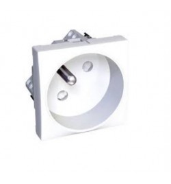 PRISE DE COURANT 2P + T  45  X 45  BLANC REF ETK21046EW